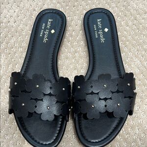 Kate Spade Black Floral Cutout Sandals